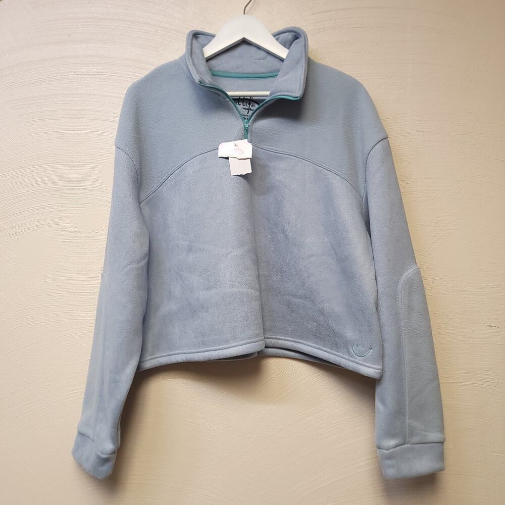 Reel Life Fleece Pull Over Blue Size Xl Quarter Zip Womens Top Long Sleeve​